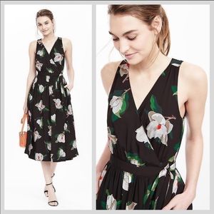 Banana Republic magnolia faux wrap midi dress